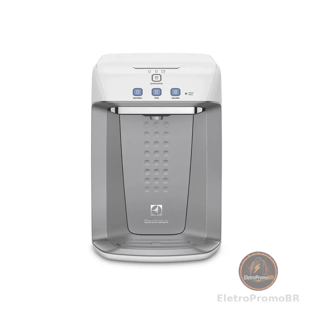 Electrolux Purificador de Água Gelada Fria e Natural Elétrico Compacto Eletronico placa Alerta troca de Filtro refil 12 meses ou 3000l Painel Touch Bivolt Branco PA21G
