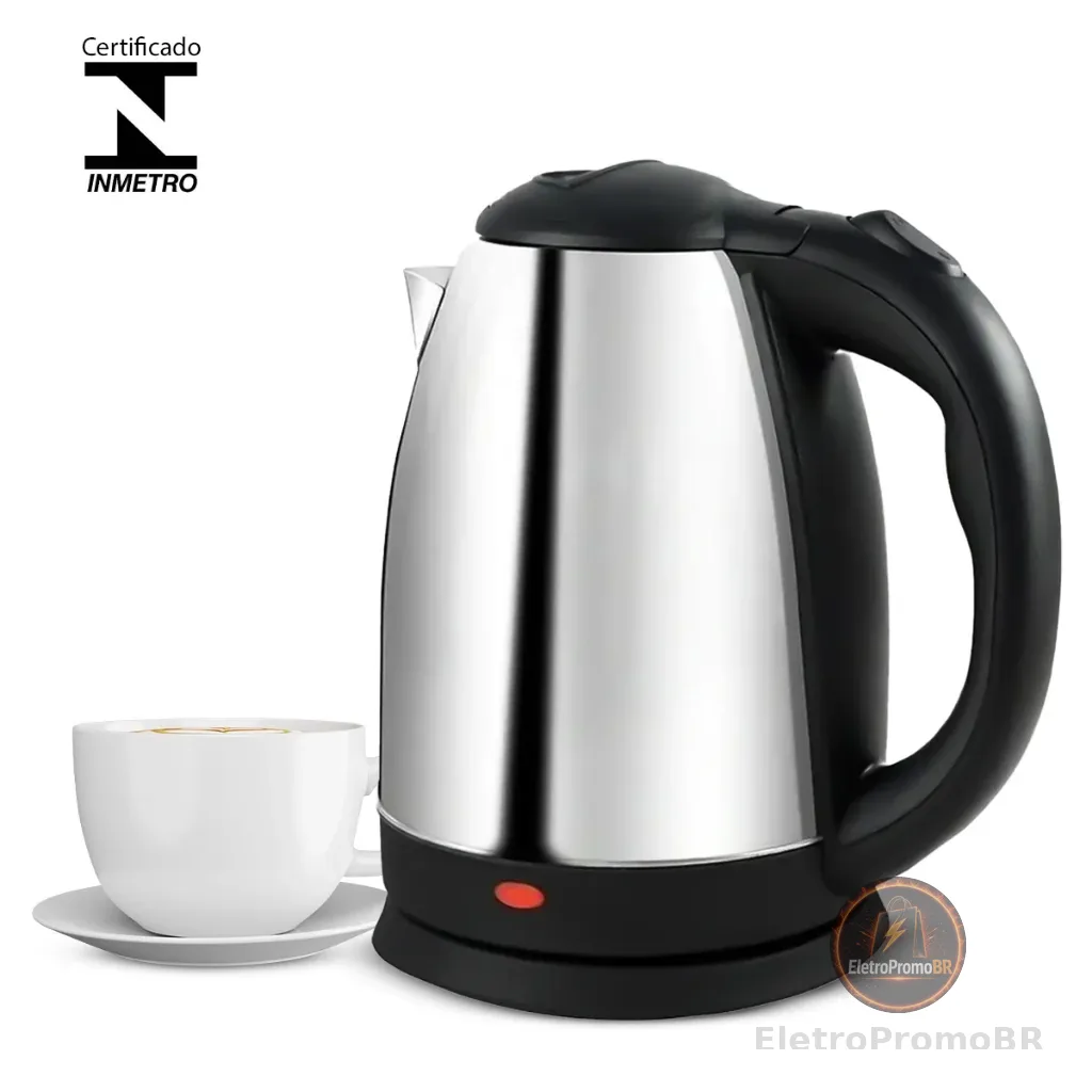 Chaleira Elétrica Térmica Bule Com Tampa Inox 1,8L