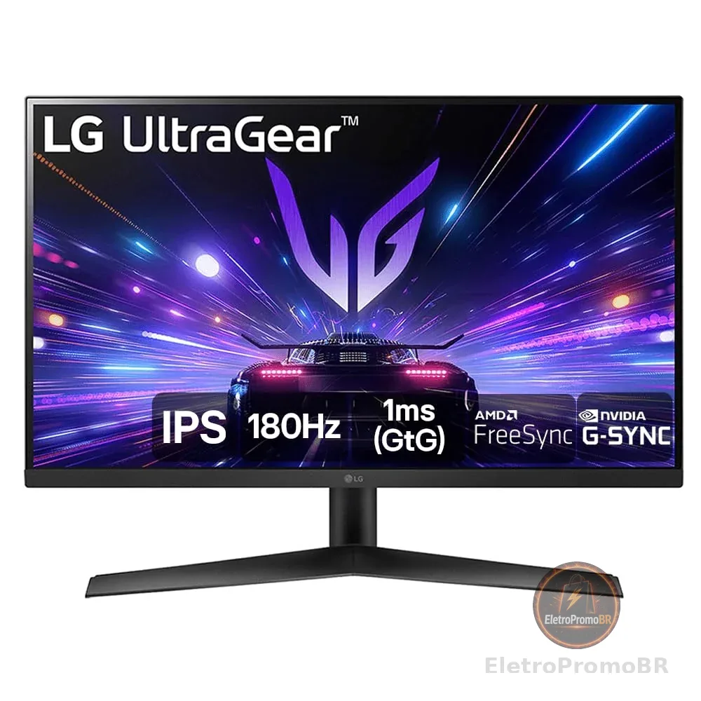 Monitor Gamer LG UltraGear 27” 27GS60F-B IPS Full HD 180Hz 1ms (GtG) NVIDIA® G-SYNC® AMD FreeSync™ HDR10 sRGB 99% HDMI DisplayPort