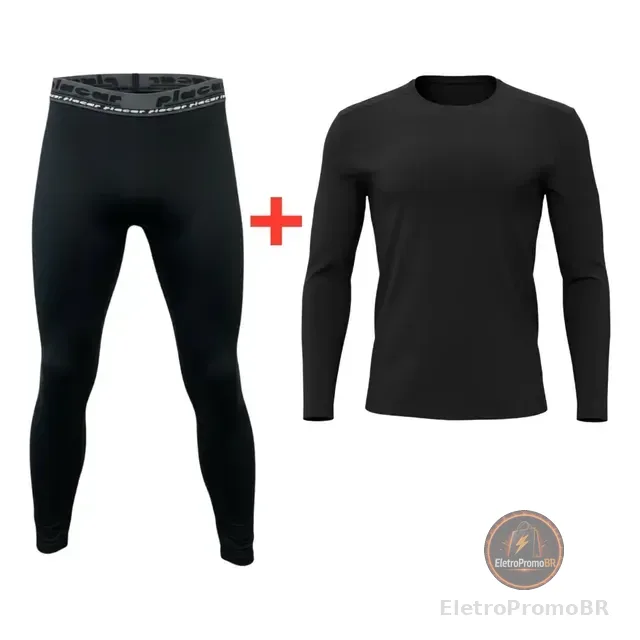 Kit Camisa Uv Térmica Com Elastano + Calça Alta Compressão