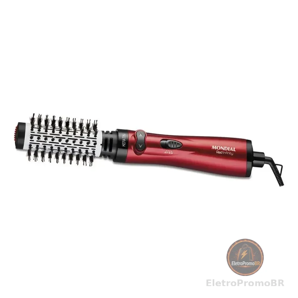 Escova Rotativa Infinity Keratin Mondial Er-11-kr Vermelho 127v