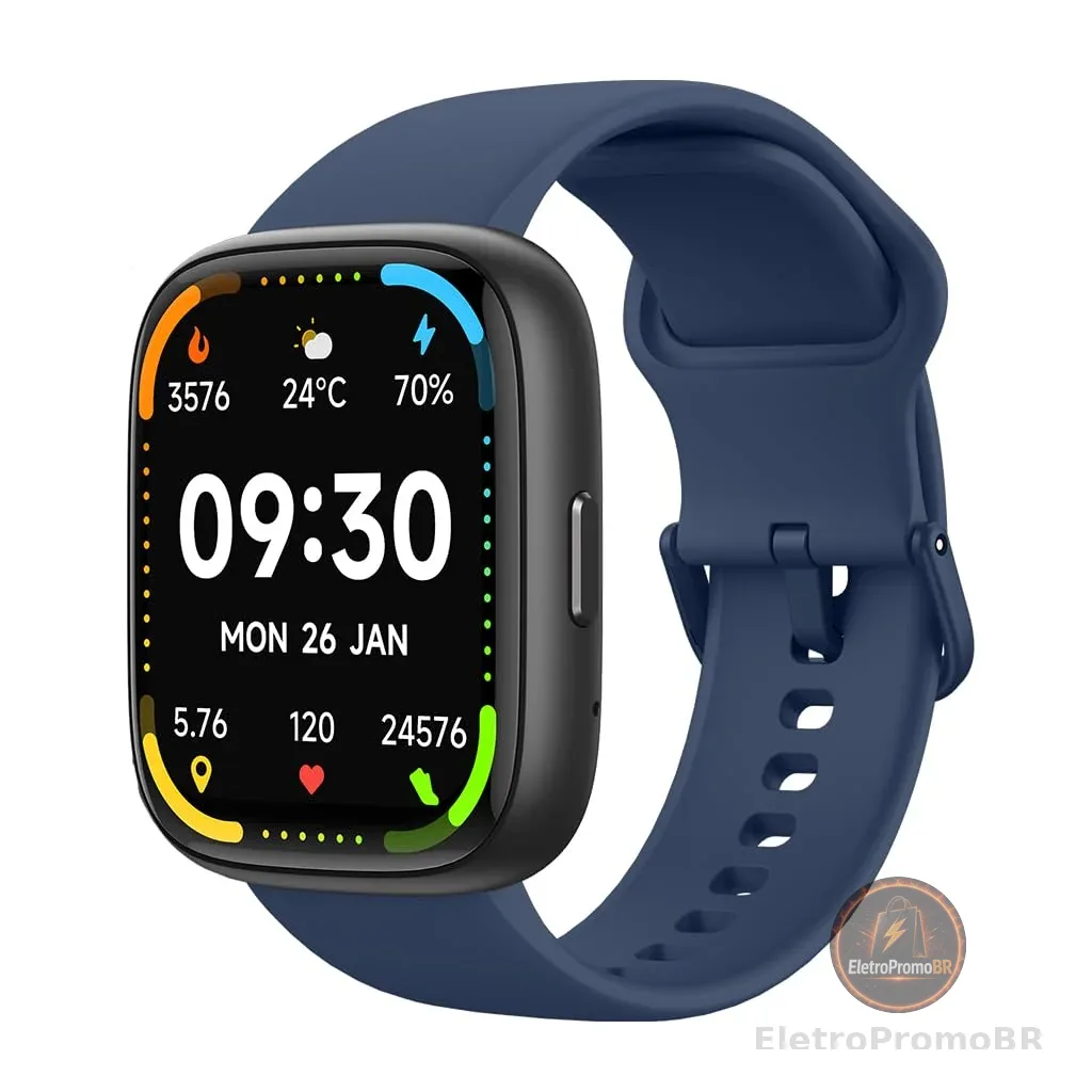 Bettdow SmartWatch, relogio smartwatch com Ecrã tátil e Alexa, à prova d'água IP68, relogio feminino e masculino, com 100+ modo esportivo e recebimento de notificações (azul)