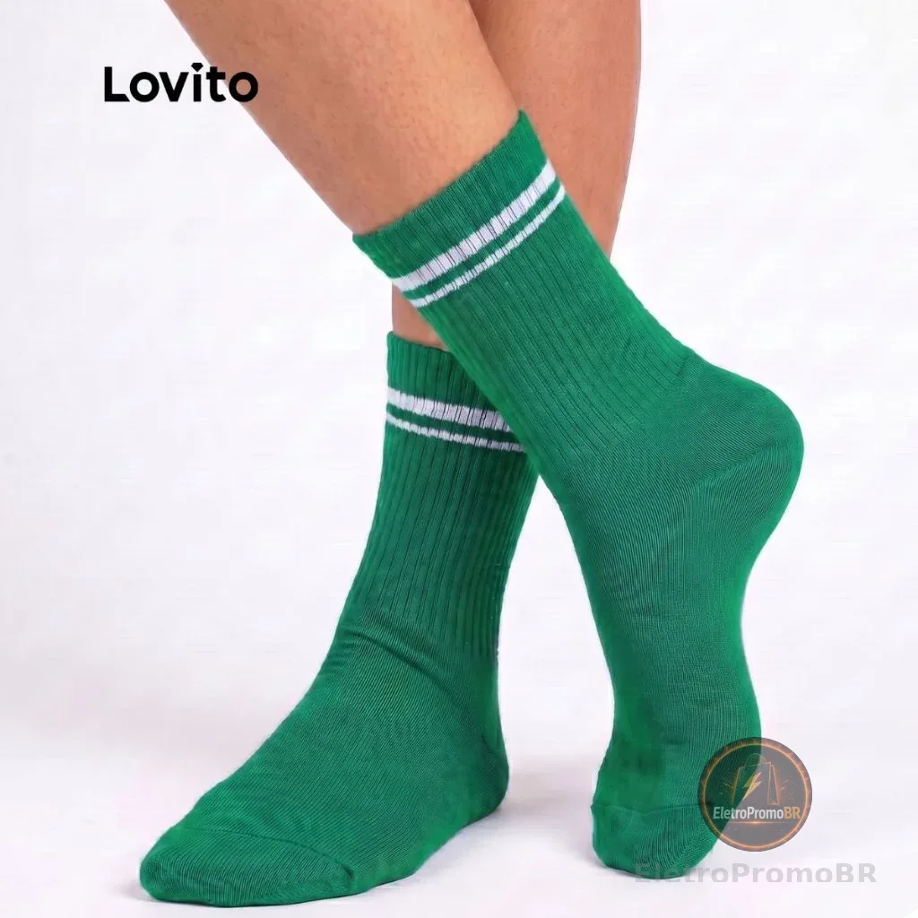 Lovito Par de Meias Coloridas Com Detalhe Listrado KKB17291759