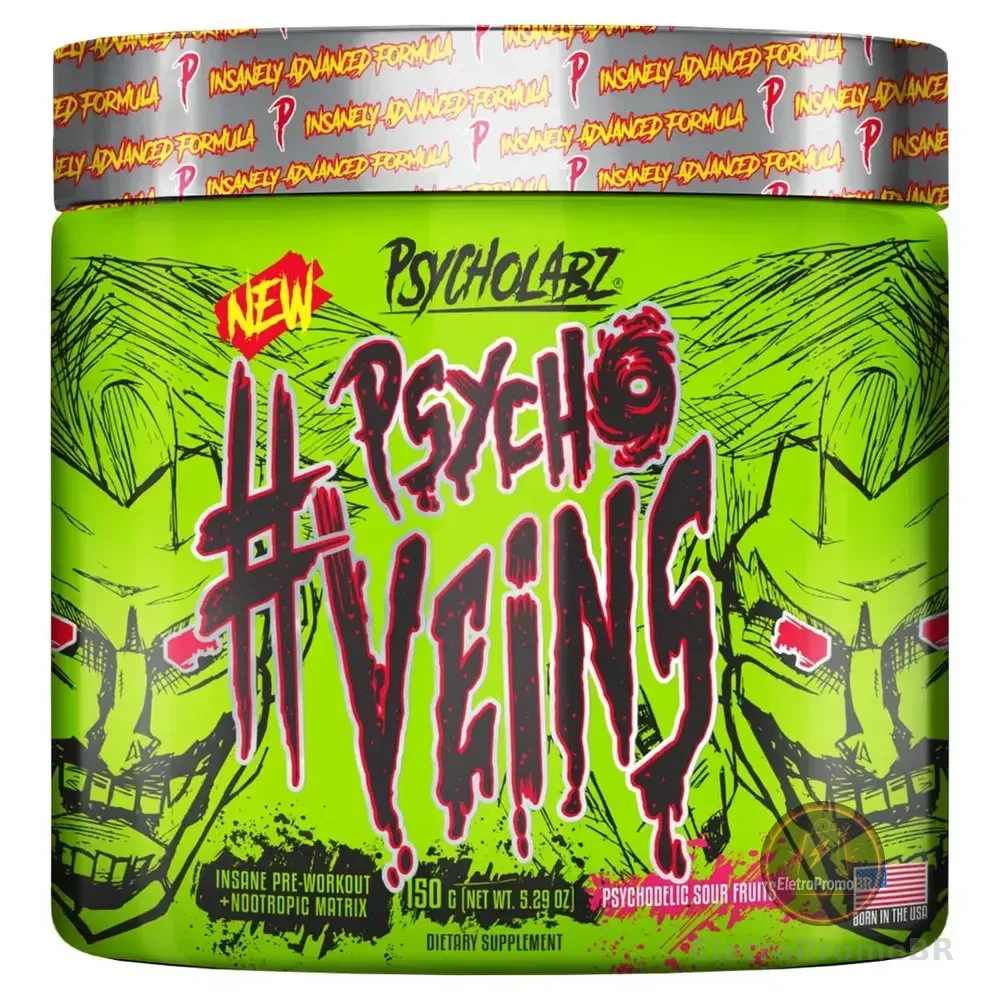 Pré Treino Psycho Veins - 150g - Sours Fruits - Psycholabz Psychodelic Sour Fruits
