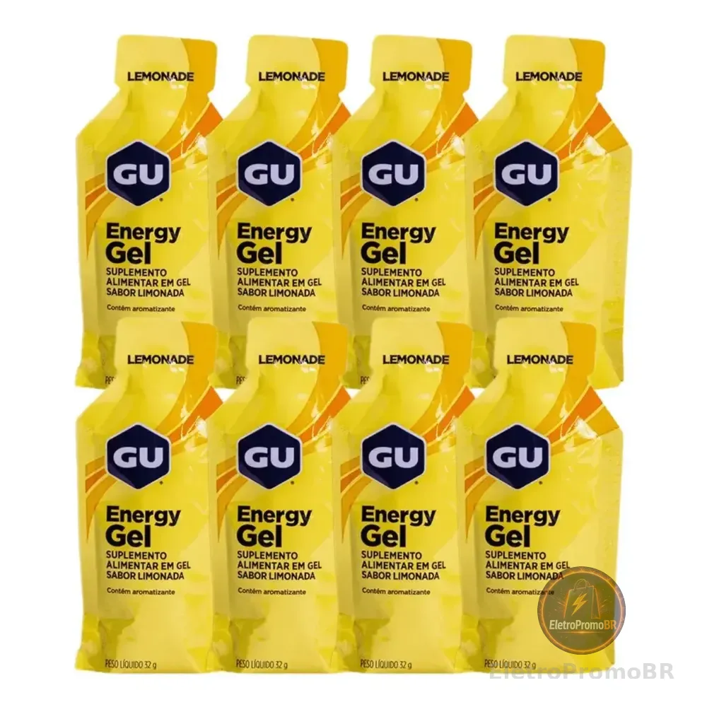 Gu Energy Gel Carboidrato Kit 8 Sachês Sabor Limonada Atleta Limonada