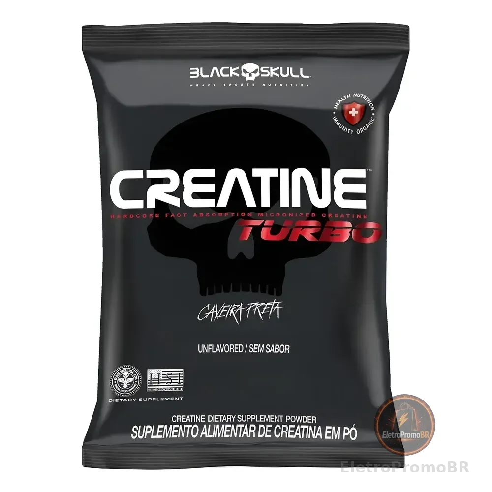 Creatina Turbo Monohidratada Refil - 1kg - Black Skull Sem Sabor