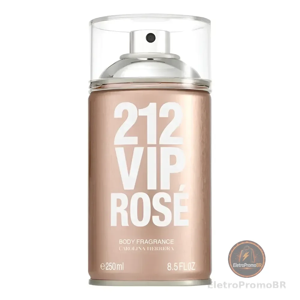 Body Spray Carolina Herrera 212 Vip Rosé Feminino 250ml - Body Splash De Longa Fixação
