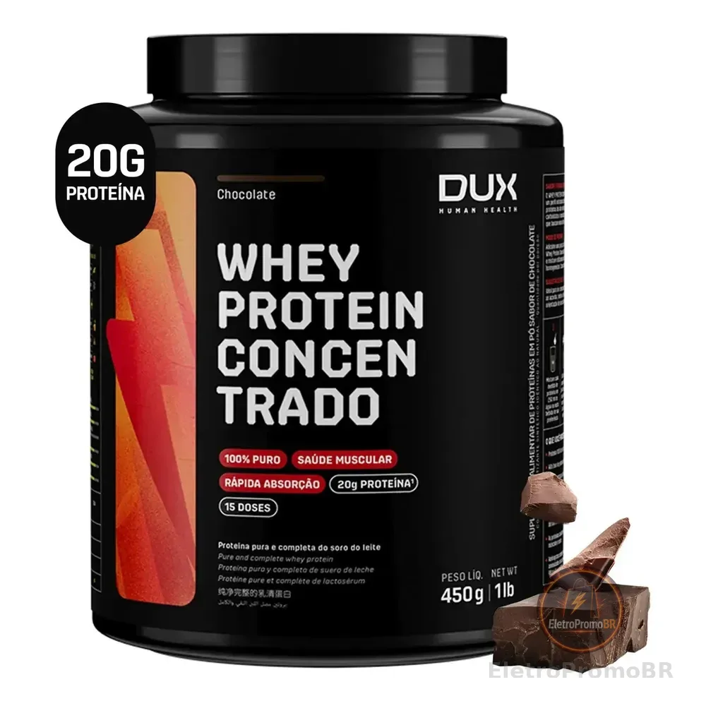 Whey Protein Concentrado 450g Dux Nutrition Sabor Chocolate