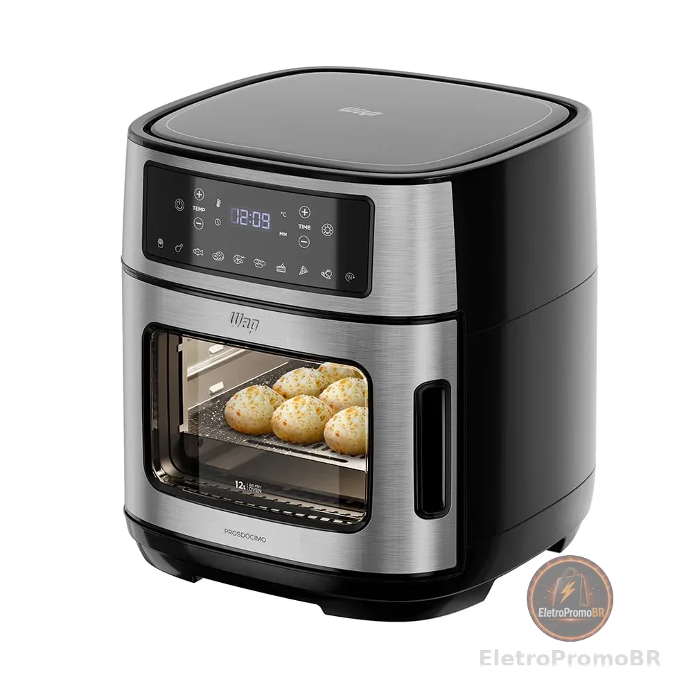 WAP Fritadeira Elétrica Air Fryer OVEN DIGITAL 12 Litros, com 10 Funções, sem Óleo, Antiaderente, 2000W 220V