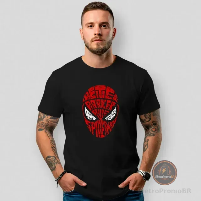 Camiseta Masculina Básica Treino Gym Mascara Aranha 407