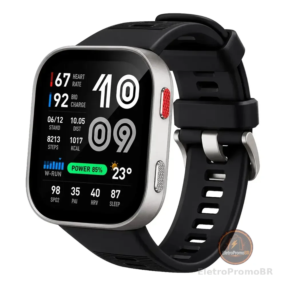 Amazfit Bip Max Relógio Gps Amoled 20 Dias Bluetooth Origina Prateado