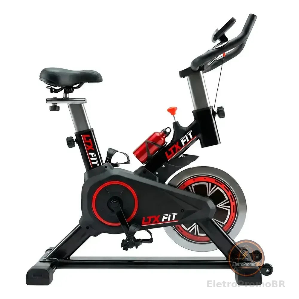 Bicicleta Spinning Ltx Fit Lt311s Preto 100kg Aço Carbono + Squeeze 127/220v