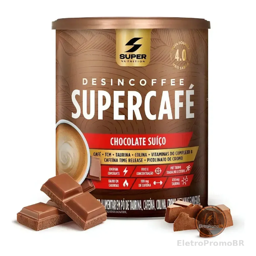 Supercafé Desincoffee Termogênico 220g Chocolate Suíço Super Nutrition