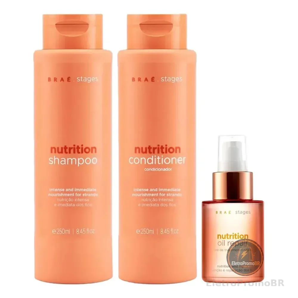 Stages Nutrition Shampoo + Condicionador + Óleo 60ml - Braé