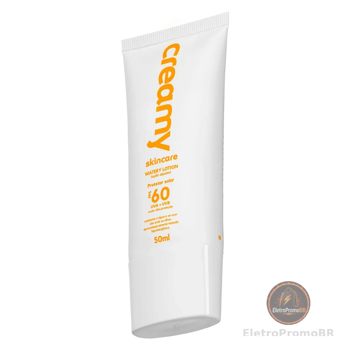 Creamy Skincare Protetor Solar 50g | FPS 60, Watery Lotion, Toque Seco, Efeito Matte, Rápida Absorção, Resistente à Agua e Suor | Fórmula Inodora, Todos os Tipos de Pele