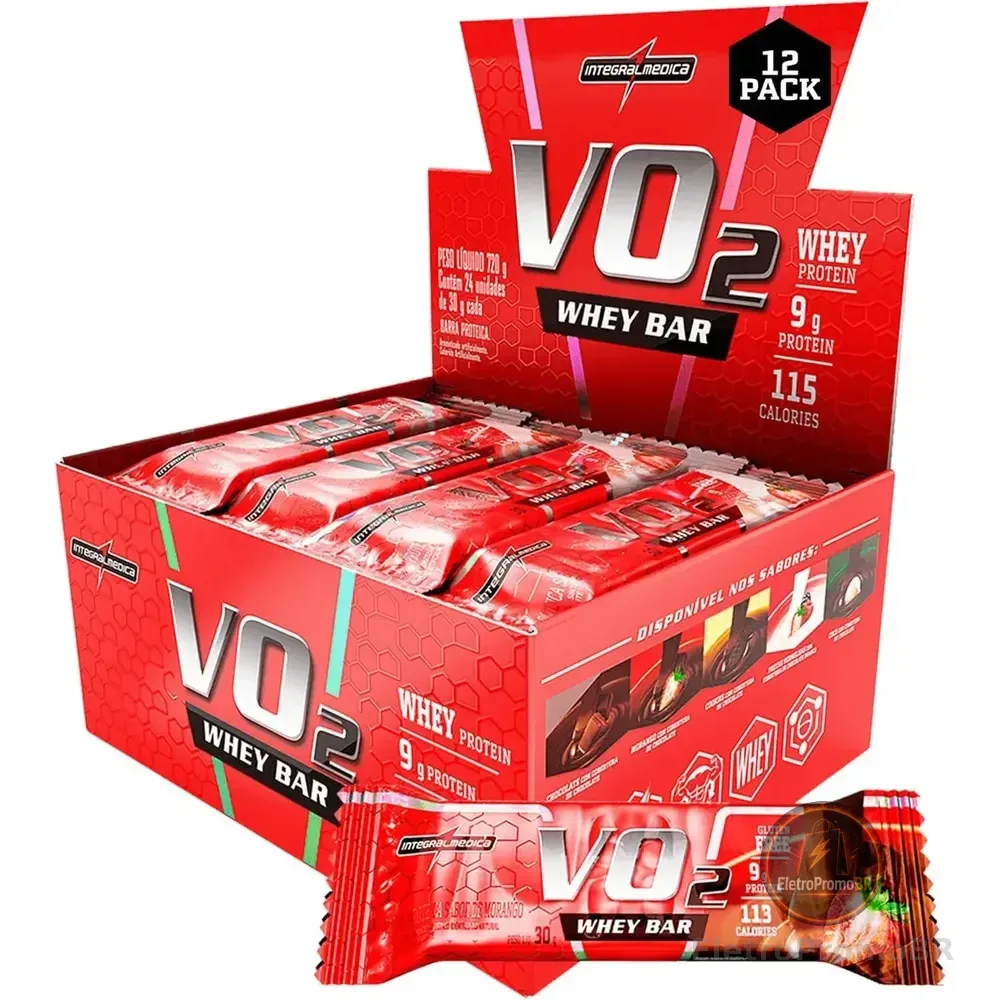 Vo2 Protein Bar Morango 12 Und Integralmédica