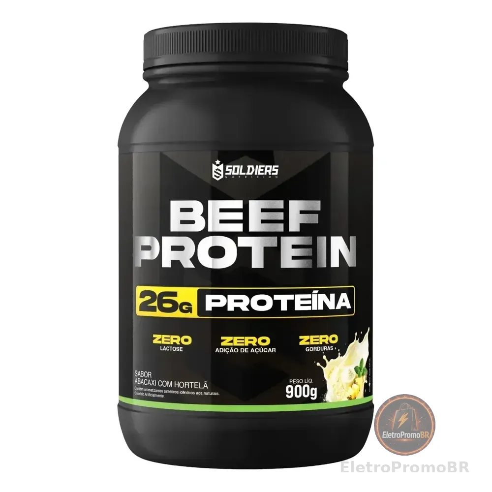 Proteína Beef Protein Suplemento Em Pó 900g - Soldiers Abacaxi Com Hortelã