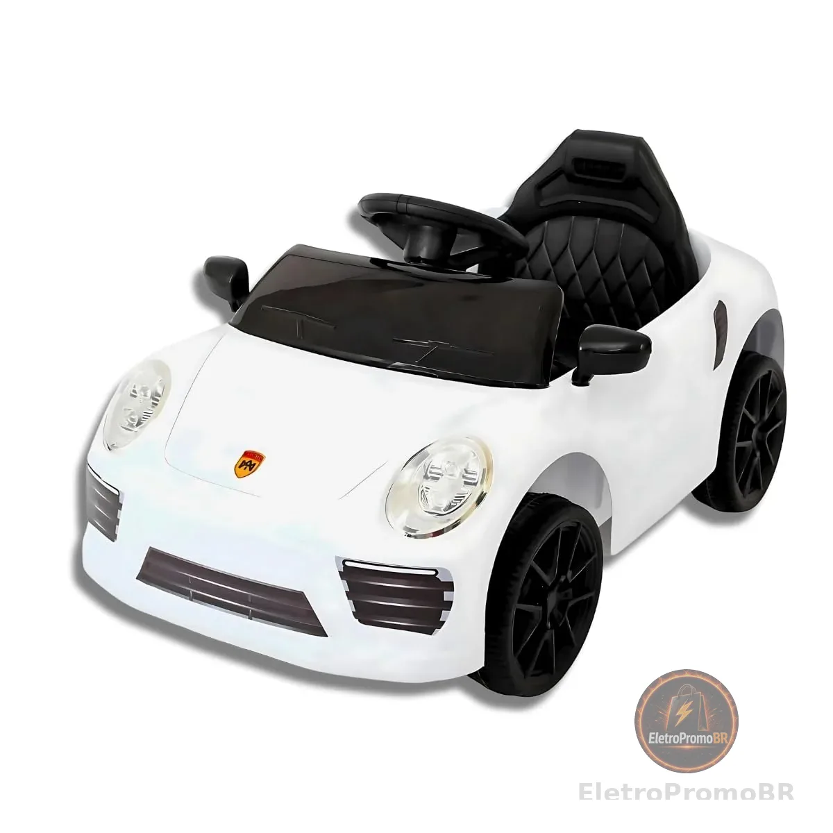 Carro Elétrico 12V de Passeio Infantil com Luz Som e Controle Remoto (Branco)