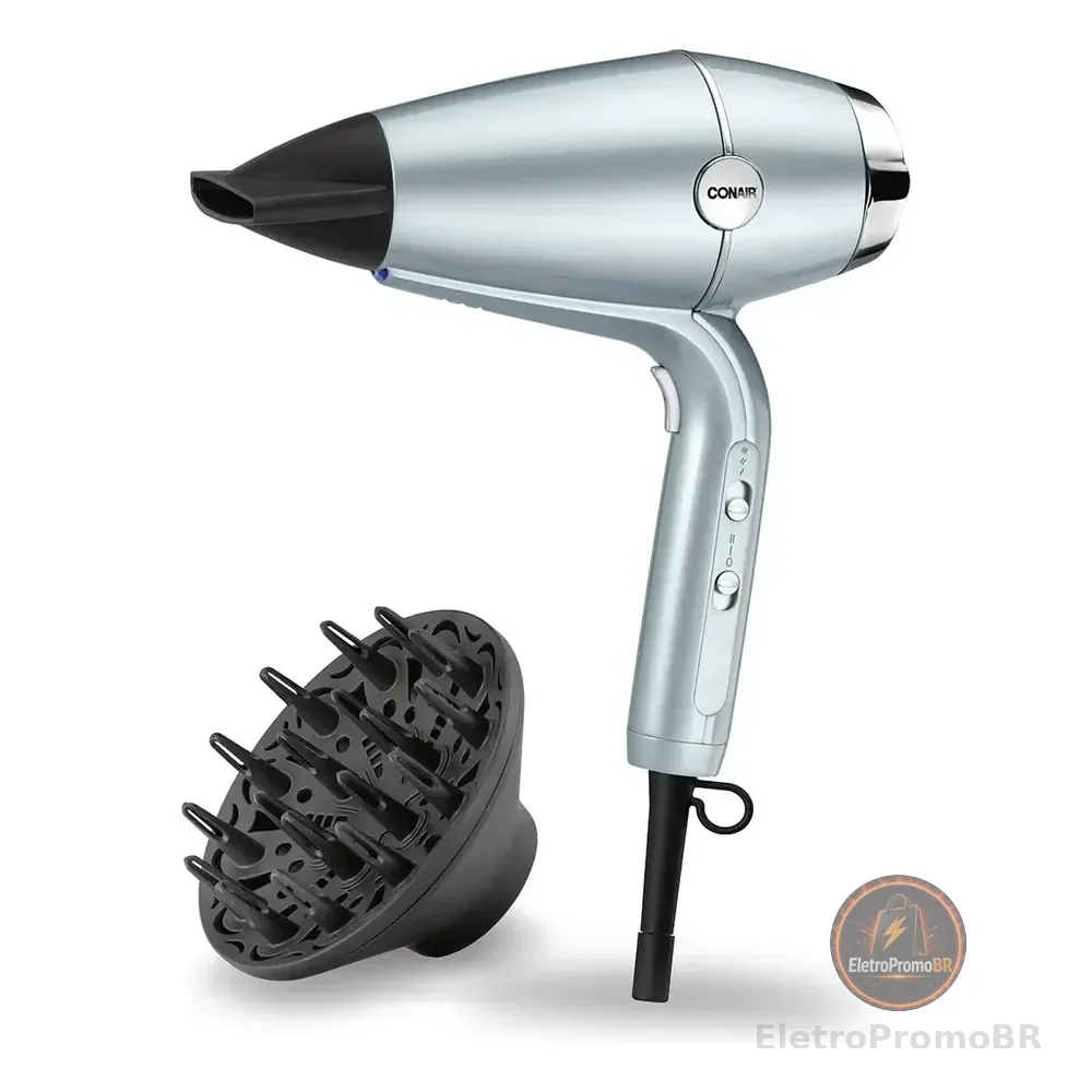 Secador Com Difusor Conair Hydro-fusion 220v Cinza