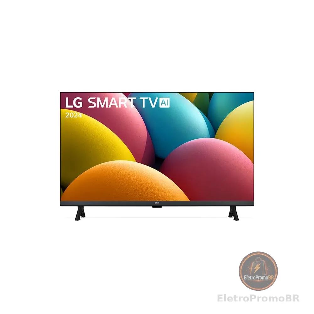 Smart TV 32" LG HD 32LR600B Processador α5 Ger6 AI Alexa integrado LG Channels webOS 23 compatível com Controle Smart Magic