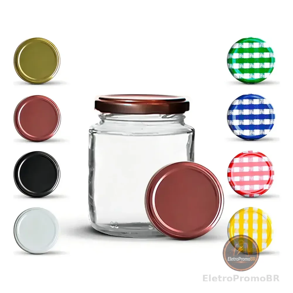 24 Potes Belém 240ml Com Tampa Metálica Ou Plástica Cor Rose Gold Glass Vetro