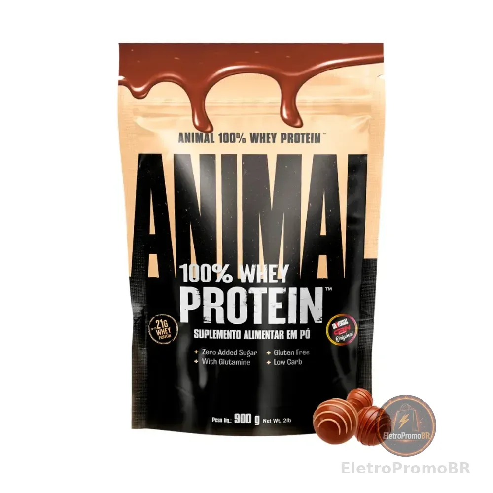 Suplemento 100% Whey Protein Animal Refil 900g Chocolate Trufado Universal Nutrition