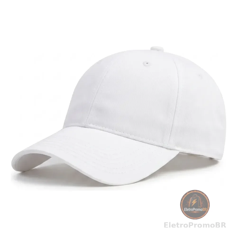 Boné Liso Sarja Regulagem Aba Curva Confortável Algodão Branco Unico Liso