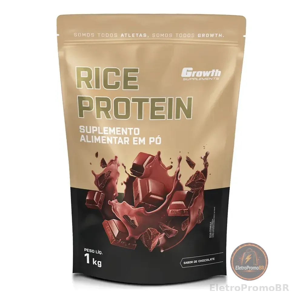 Proteína De Arroz 1kg Growth Supplements - Sabor Chocolate Chocolate