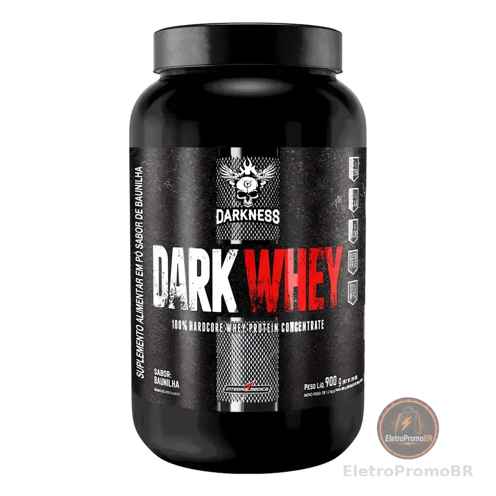 Darkness Whey Protein Integralmedica Darkwhey 100% Hardcore Sabor Baunilha