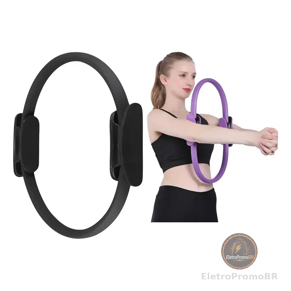 Anel Arco Pilates Yoga Fisioterapia Exercicios Tonificador Preto