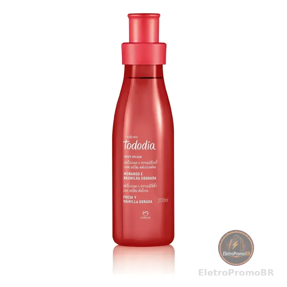 Body Splash Natura Tododia Morango E Baunilha Dourada 200ml
