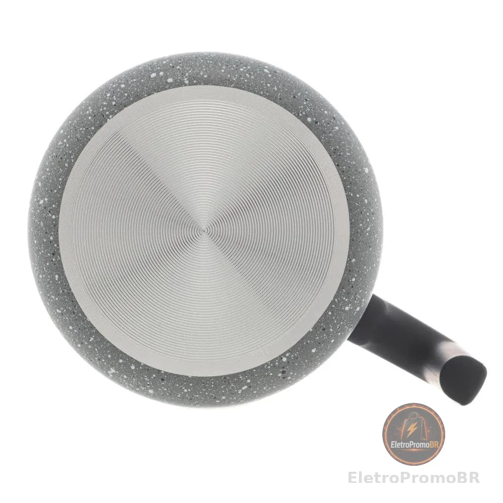 WOLFF - Leiteira em Alumínio com Revestimento Cerâmico Granilite Cinza 12cm