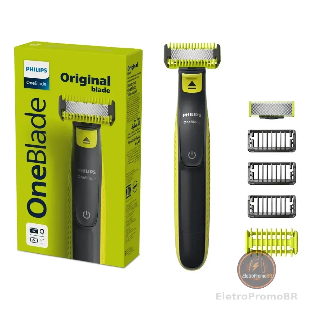 Barbeador E Aparador Elétrico Philips Oneblade Para Rosto & Corpo Sem Fio E À Prova D'água - Qp2824/10 Preto