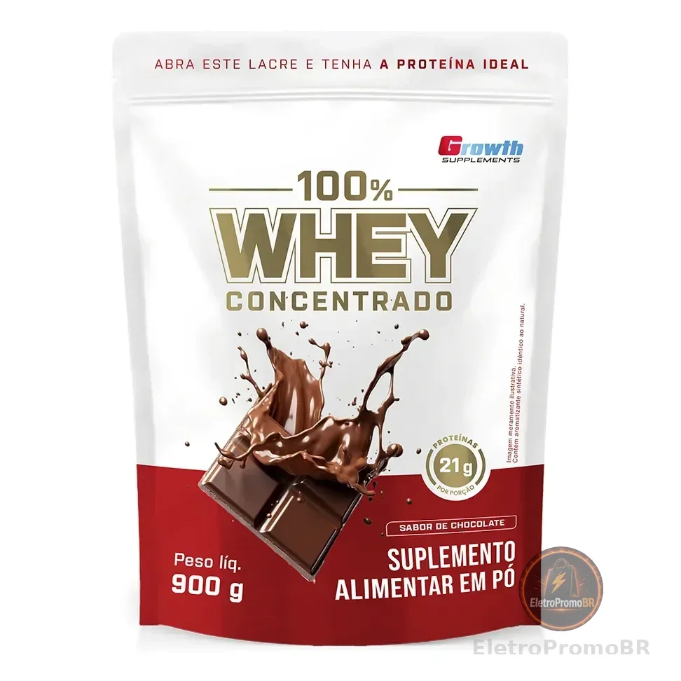 100% Whey Concentrado 900g Growth Supplements Chocolate