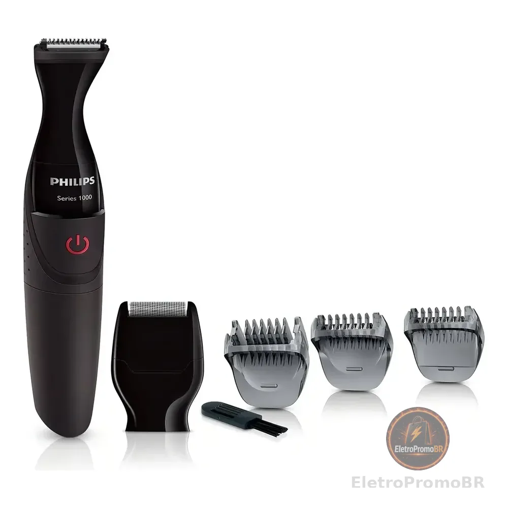 Aparador De Barba Series 1000 Mg1100 À Pilha Philips Preto/vermelho 127/220v