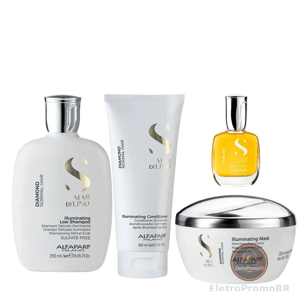 Kit Diamond Shampoo, Condicionador, Máscara e Cristalli 30ml