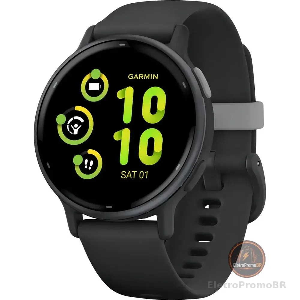 Relógio Garmin Vivoactive 5 Preto Com Pulseira De Silicone Milanês