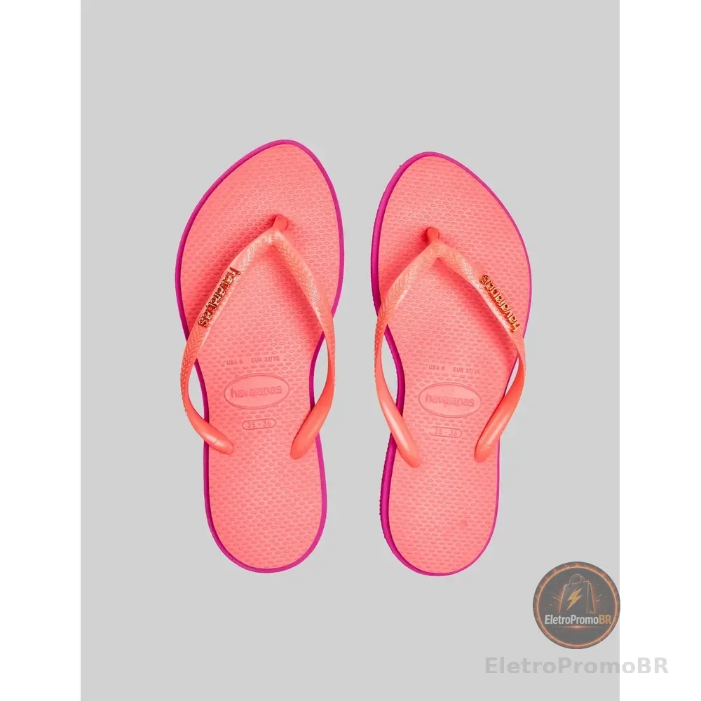 Chinelo Slim Point Havaianas Rosa Gum Liso 39/40