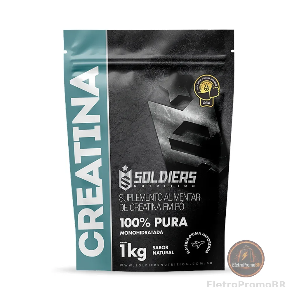 Creatina Suplemento Monohidratada em Pó 100% Pura Importada - Soldiers Nutrition