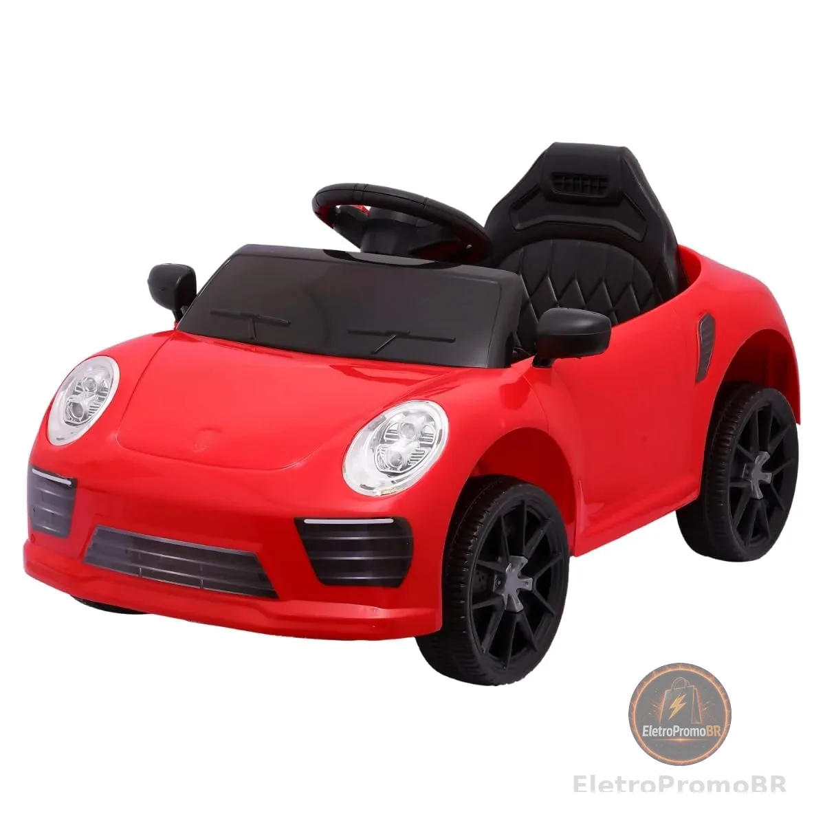 Carro Elétrico 12V de Passeio Infantil com Luz Som e Controle Remoto (Vermelho)