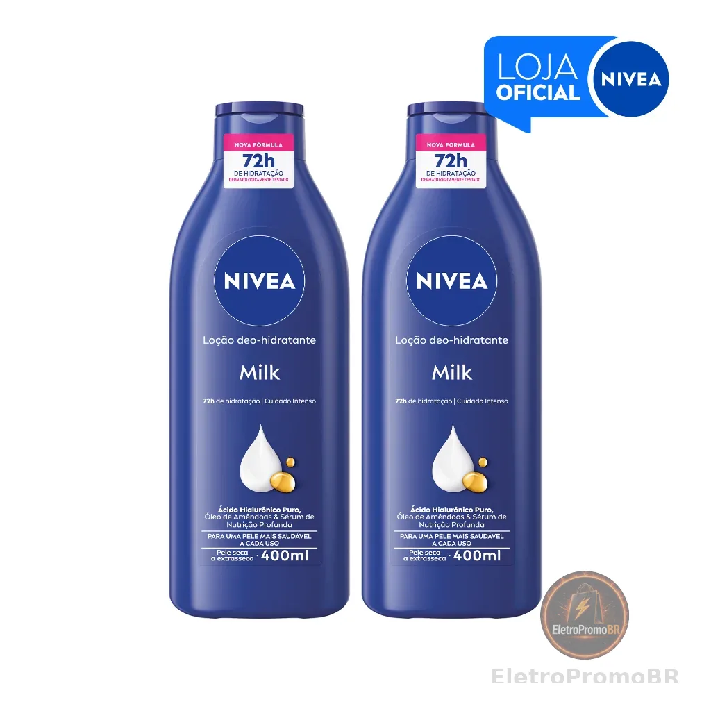 KIT NIVEA Loção Hidratante Milk Pele Seca a Extrasseca 400ml 2 Unidades