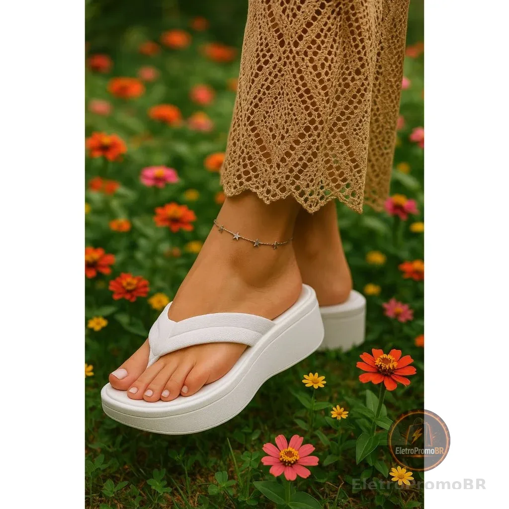 Sandália Feminina Delta Conforto e Estilo Elegante e Casual Plataforma Promoção