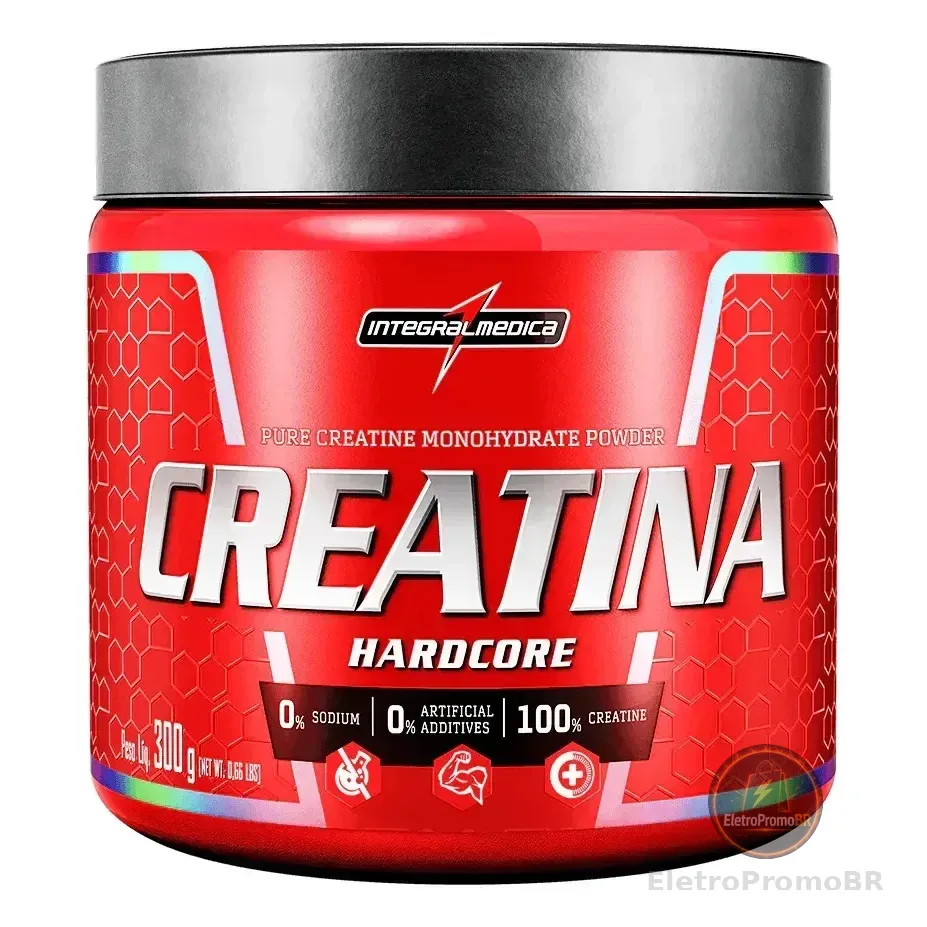Creatina Monohidratada Pura Integralmédica Reload Hardcore 300g Sabor Sem Sabor Po Neutro