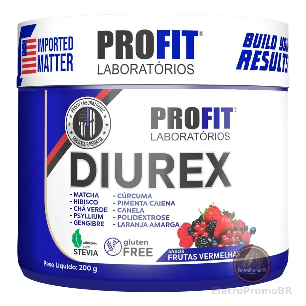 Diurex Chá Diurético Termogênico Detox 200g - Profit Sabor F Frutas Vermelhas