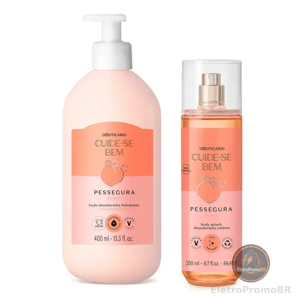 Combo Cuide-se Bem Pessegura : Body Splash 200ml + Loção Cor Pêssego