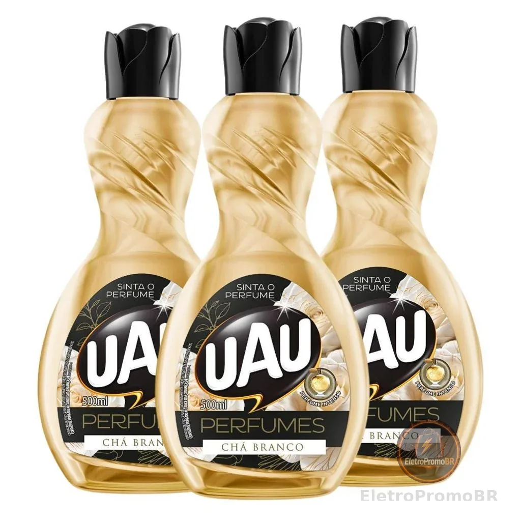 Kit 3un Limpador 500ml UAU Perfume Chá Branco