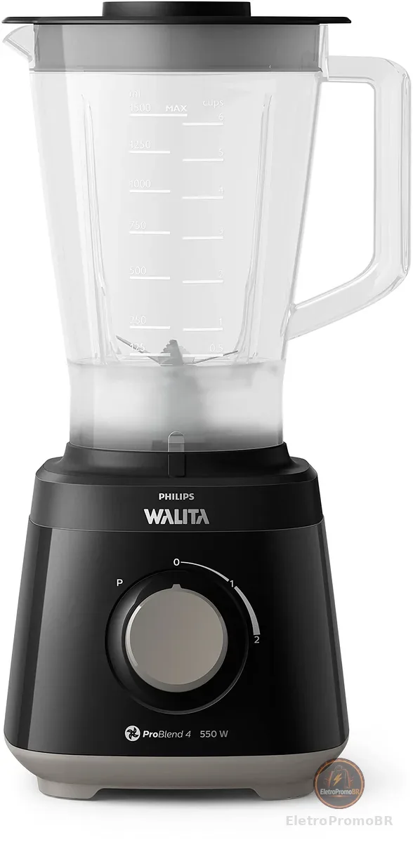 Liquidificador Daily Philips Walita Preto, 550W, 220V - RI2110/90