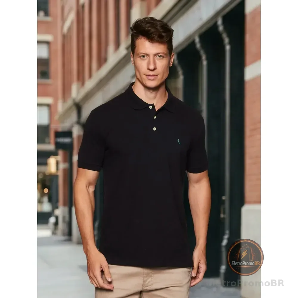 Polo Piquet Basica Reserva Masculino Preto N/a M Lisa