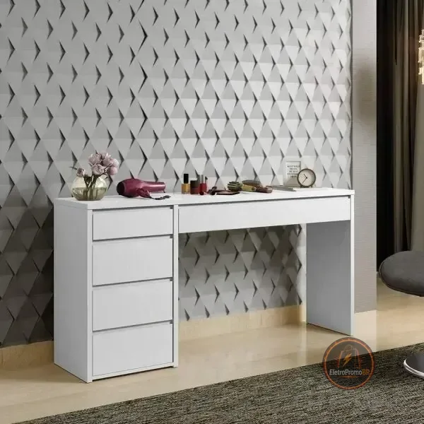 Escrivaninha 5 Gavetas Berlim Yescasa 136x81x45cm Branco