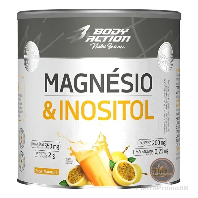 Magnésio Inositol 210g Body Action - Relaxamento Zero Açúcar
